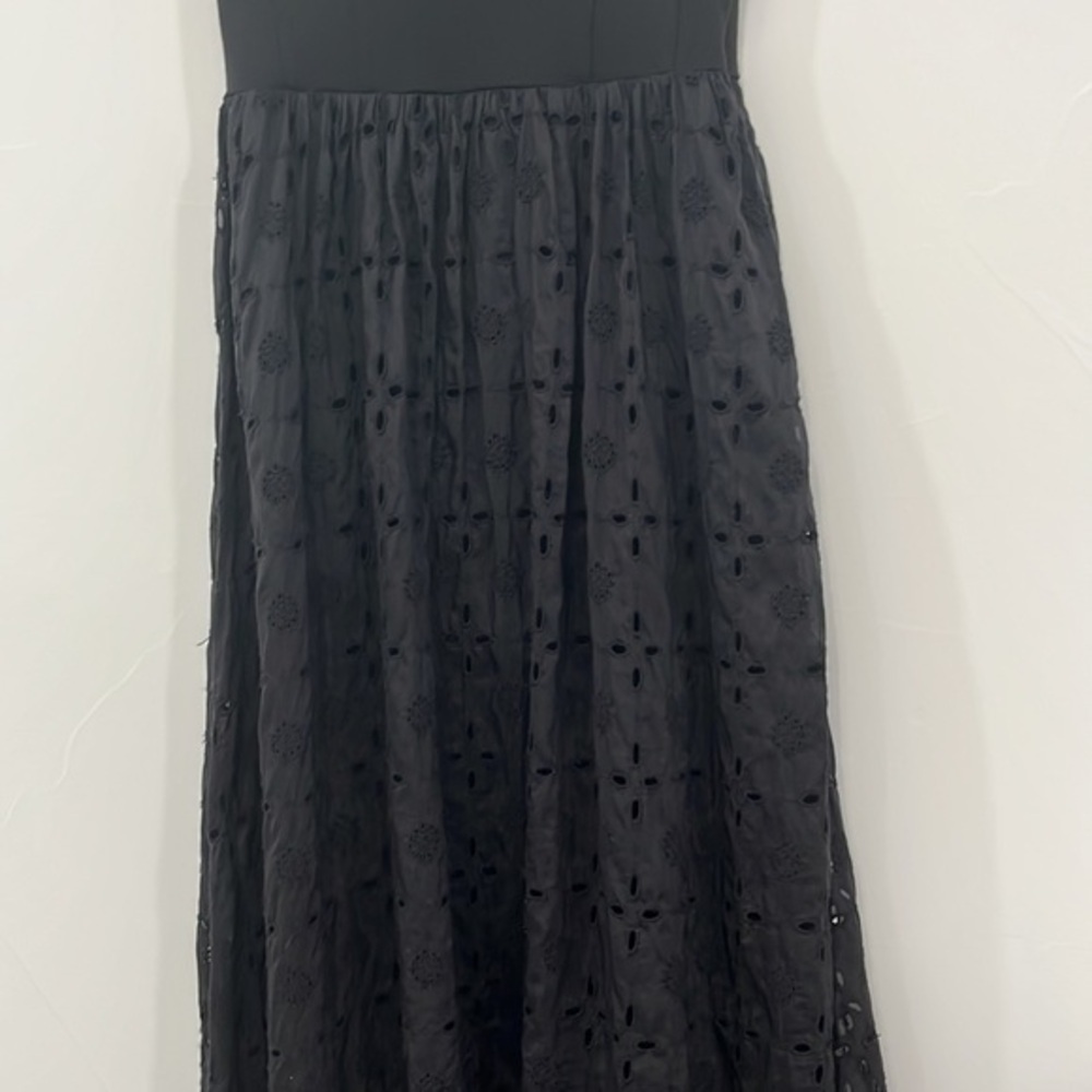 Fleur Du Mal Broderie Anglaise Bodysuit Midi Dress Black Size 0 - Picture 6 of 13